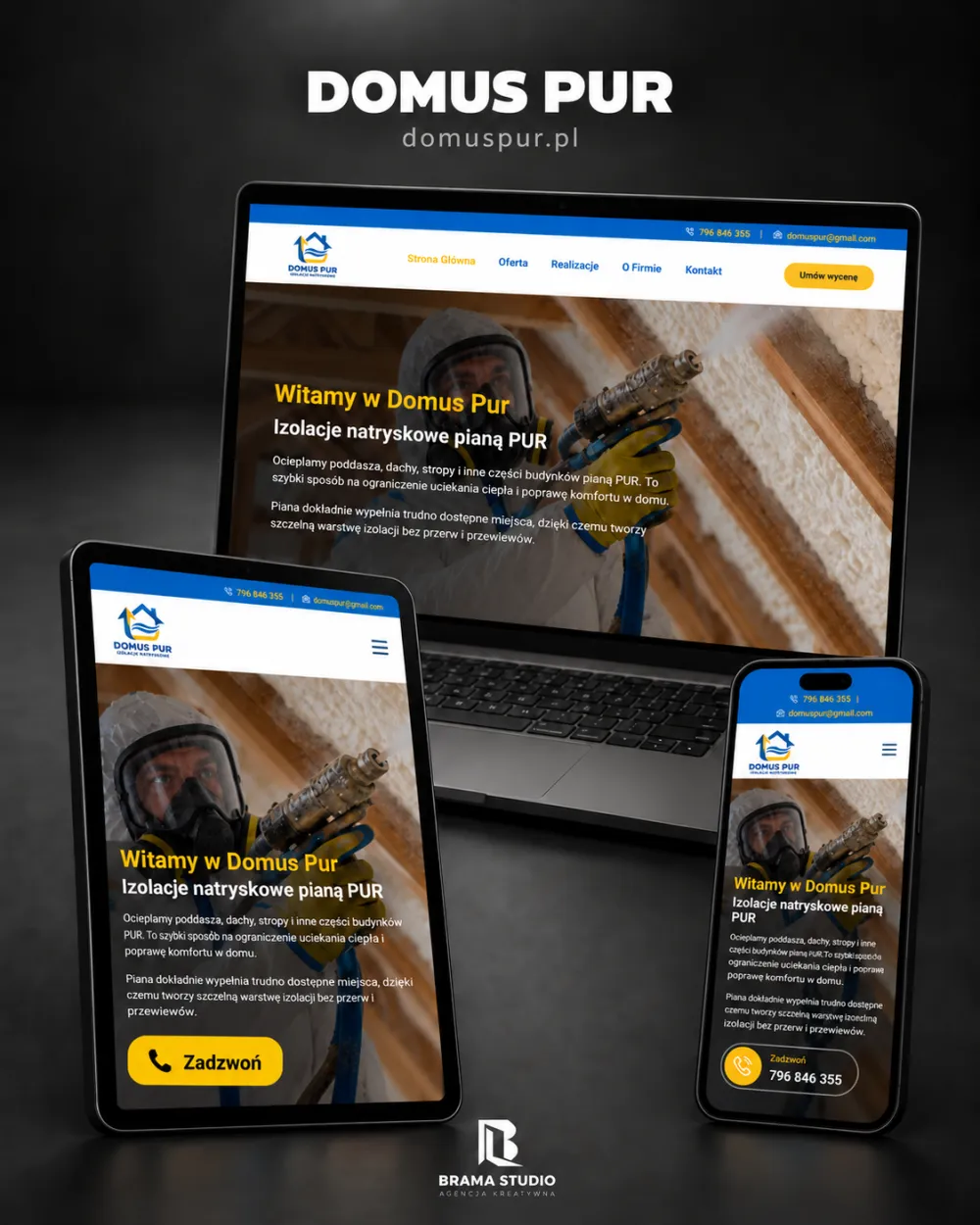 Strona internetowa Domus Pur – realizacja Brama Studio