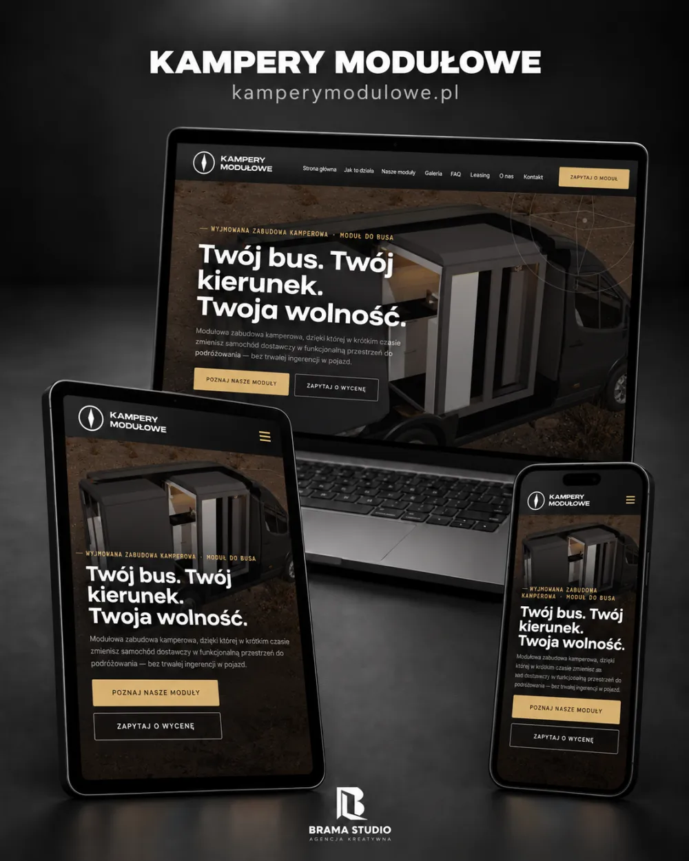 Strona internetowa Kampery Modułowe – realizacja Brama Studio