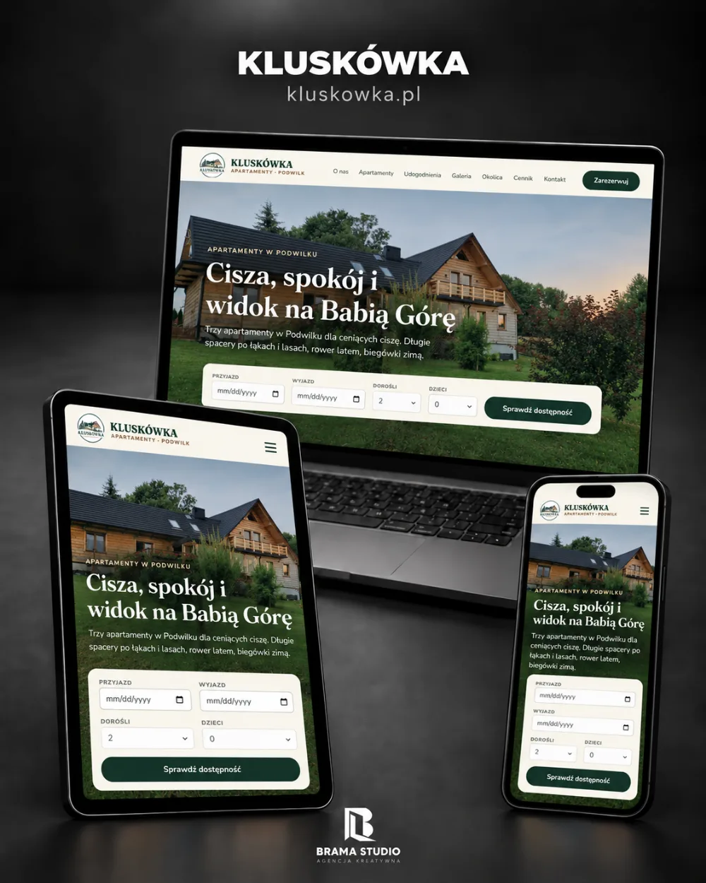 Strona internetowa Kluskówka – realizacja Brama Studio