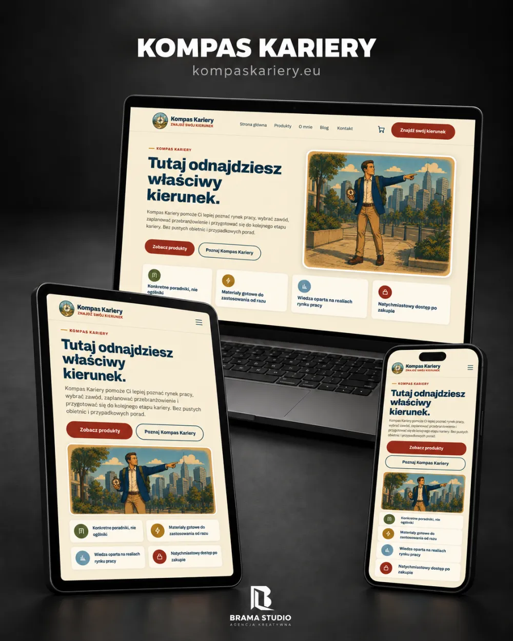 Strona internetowa Kompas Kariery – realizacja Brama Studio