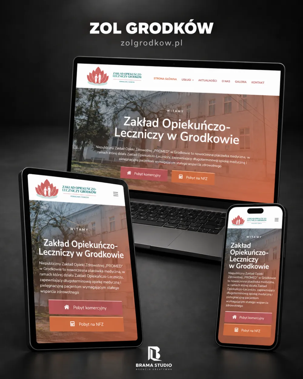 Strona internetowa ZOL Grodków – realizacja Brama Studio
